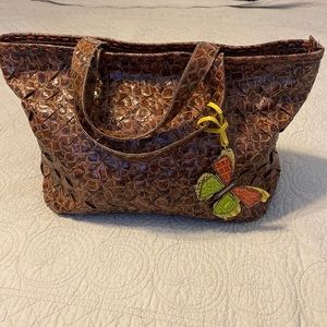 Jessica Simpson Large purse with handles and cute butterfly dangle